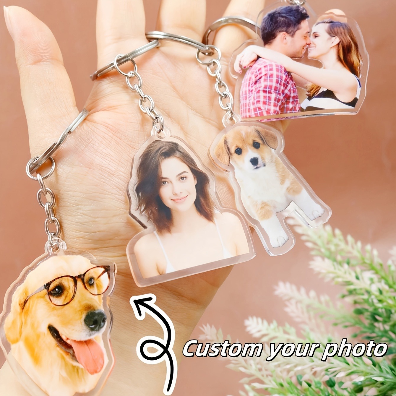 Carabiner Keychain - 1 Custom Photo Acrylic Keychain -