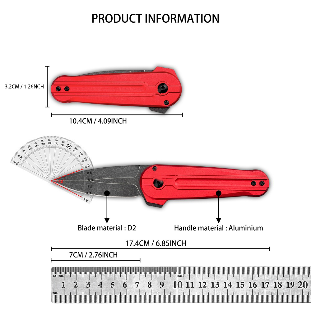 Red Handle Folding Pocket Knif - огляд і ціна Edc Carry For Men