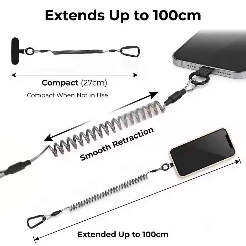 Anti-Lost Flexible Phone Ropes - огляд і ціна Carabiner Keychain