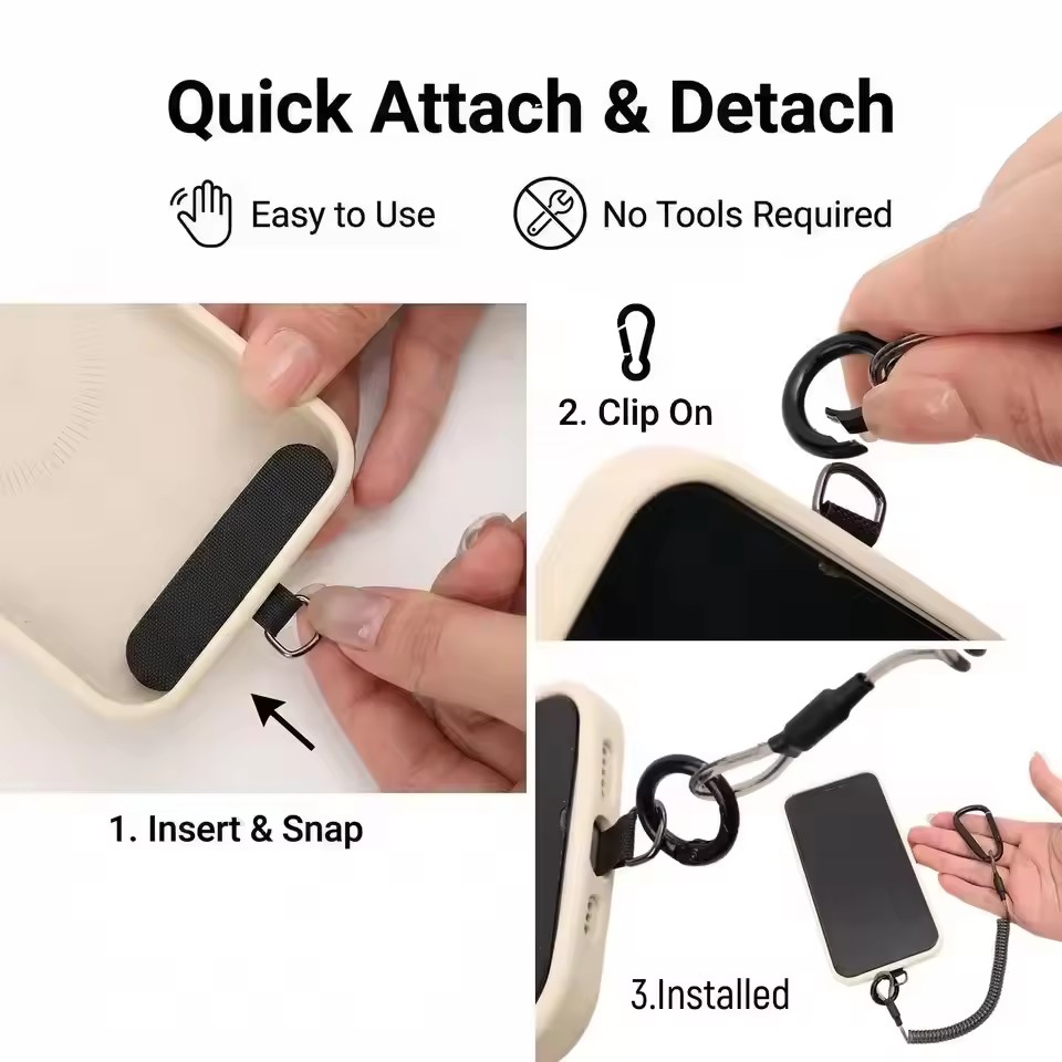 Anti-Lost Flexible Phone Ropes - огляд і ціна Carabiner Keychain