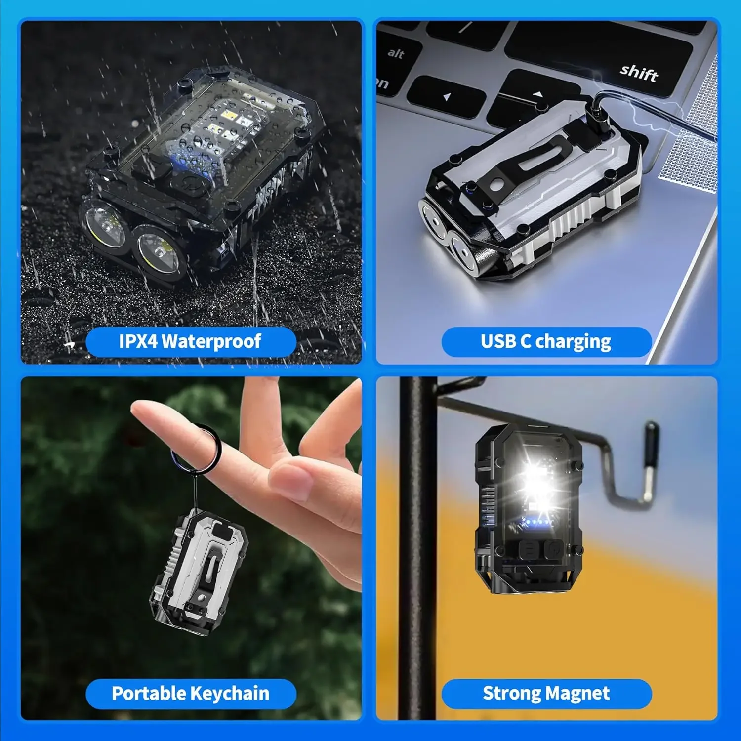 Clip-On Flashlight Rechargeabl - огляд і ціна Keychain Flashlight
