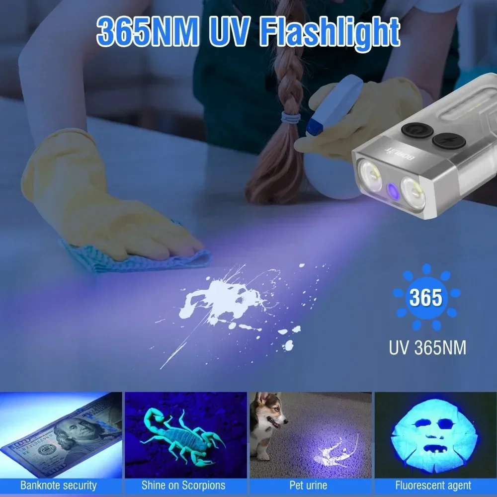 BORUiT V10 Keychain UV LED EDC - огляд і ціна Keychain Flashlight